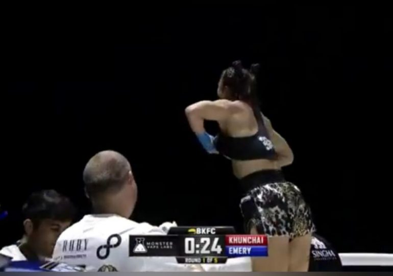 Bare-knuckle queen flashes crowd after KO win (GRAPHIC VIDEO)